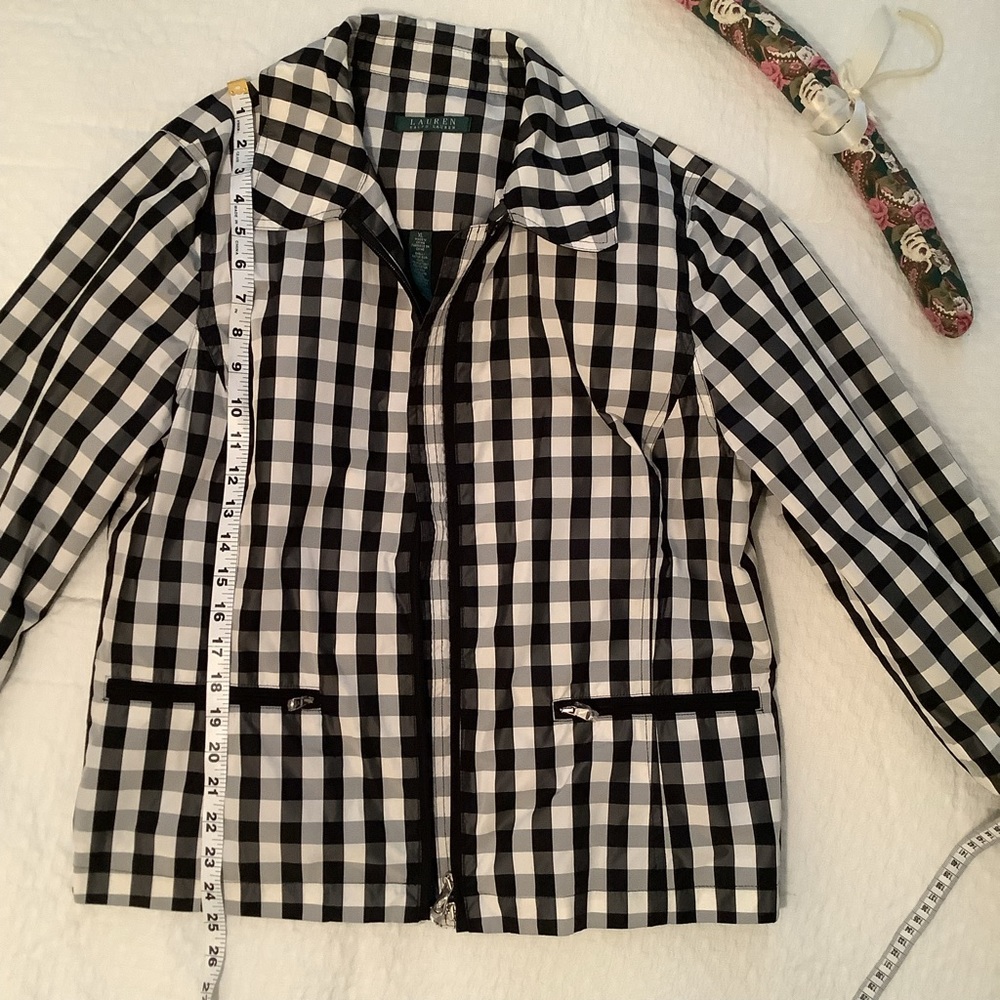 Ralph Lauren Black&White Plaid Check Windbreaker Jacket Size XL - Picture 4 of 9